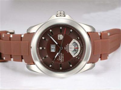 Tag Heuer Carrera Brown Dial And Rubber Strap Replica Watch TAG6149