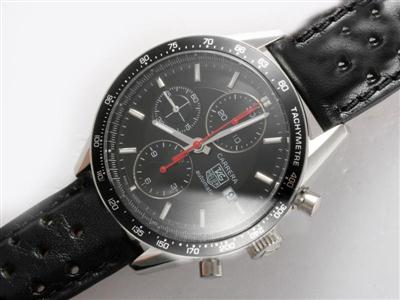Tag Heuer Carrera Chronograph Black Dial And Bezel-Deployment Buckle Replica Watch TAG5354