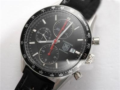 Tag Heuer Carrera Chronograph Black Dial And Bezel-Deployment Buckle Replica Watch TAG5354