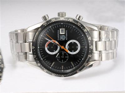 Tag Heuer Carrera Chronograph Black Dial And Bezel Replica Watch TAG5517