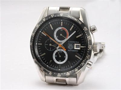 Tag Heuer Carrera Chronograph Black Dial And Bezel Replica Watch TAG5517