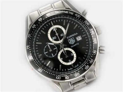 Tag Heuer Carrera Chronograph Black Dial And Bezel Replica Watch TAG7825