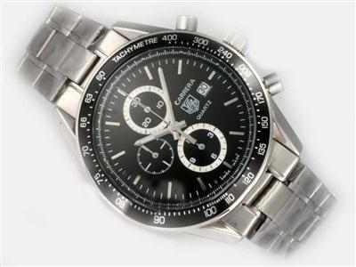 Tag Heuer Carrera Chronograph Black Dial And Bezel Replica Watch TAG7825