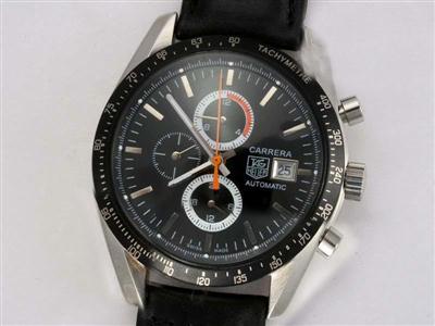 Tag Heuer Carrera Chronograph Black Dial And Bezel Replica Watch TAG8699