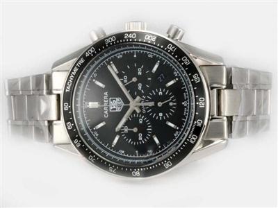 Tag Heuer Carrera Chronograph Black Dial And Bezel Replica Watch TAG9356