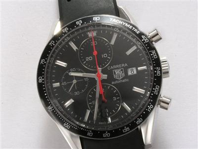 Tag Heuer Carrera Chronograph Black Dial And Bezel-Rubber Strap Replica Watch TAG2864