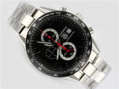 Tag Heuer Carrera Chronograph Black Dial And Bezel Same Casing As 7750-High Quality Replica Watch TAG4541