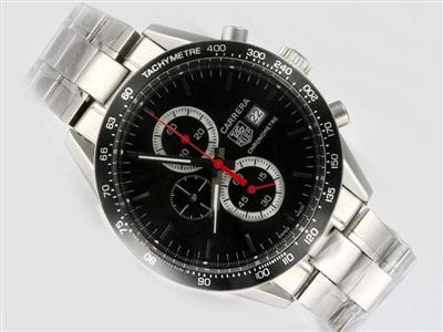 Tag Heuer Carrera Chronograph Black Dial And Bezel Same Casing As 7750-High Quality Replica Watch TAG6017