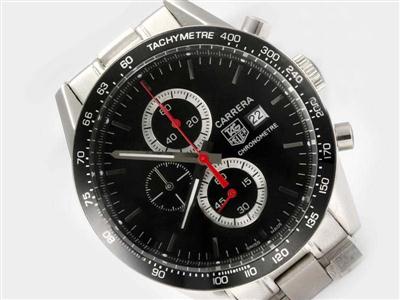 Tag Heuer Carrera Chronograph Black Dial And Bezel Same Casing As 7750-High Quality Replica Watch TAG6017