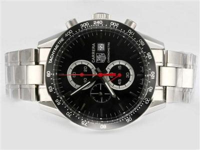 Tag Heuer Carrera Chronograph Black Dial And Bezel Same Casing As 7750-High Quality Replica Watch TAG6017
