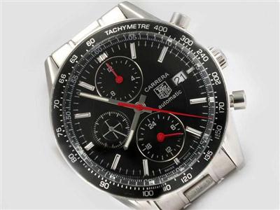 Tag Heuer Carrera Chronograph Black Dial And Bezel Same Chassis As 7750-High Quality Replica Watch TAG3103
