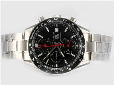 Tag Heuer Carrera Chronograph Black Dial And Bezel Same Chassis As 7750-High Quality Replica Watch TAG3103