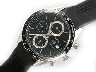 Tag Heuer Carrera Chronograph Black Dial-Deployment Buckle Same Chassis As 7750-High Quality Replica Watch TAG3858