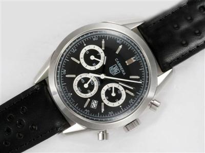 Tag Heuer Carrera Chronograph Black Dial-Deployment Buckle Same Chassis As 7750-High Quality Replica Watch TAG4214