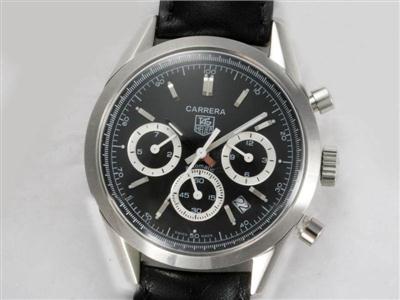 Tag Heuer Carrera Chronograph Black Dial-Deployment Buckle Same Chassis As 7750-High Quality Replica Watch TAG4901