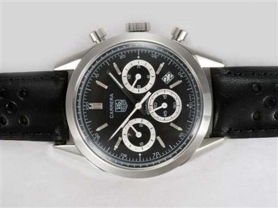 Tag Heuer Carrera Chronograph Black Dial-Deployment Buckle Same Chassis As 7750-High Quality Replica Watch TAG4901