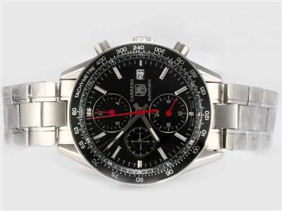 Tag Heuer Carrera Chronograph Black Dial-Deployment Buckle Same Chassis As 7750-High Quality Replica Watch TAG6297
