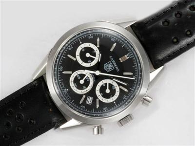 Tag Heuer Carrera Chronograph Black Dial-Deployment Buckle Same Chassis As 7750-High Quality Replica Watch TAG7011