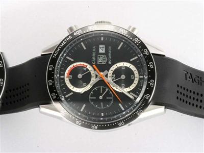 Tag Heuer Carrera Chronograph Black Dial-Deployment Buckle Same Chassis As 7750-High Quality Replica Watch TAG8758