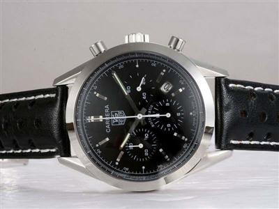 Tag Heuer Carrera Chronograph Black Dial Replica Watch TAG3504