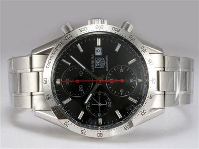 Tag Heuer Carrera Chronograph Black Dial Replica Watch TAG8473
