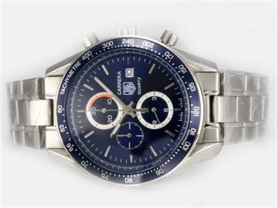 Tag Heuer Carrera Chronograph Blue Dial And Bezel Replica Watch TAG6390