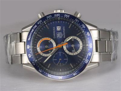 Tag Heuer Carrera Chronograph Blue Dial Same Chassis As 7750-High Quality Replica Watch TAG2710