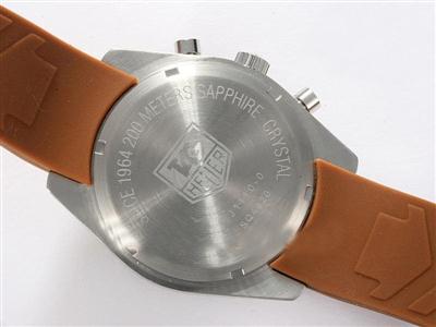 Tag Heuer Carrera Chronograph Brown Dial And Rubber Strap Replica Watch TAG3981