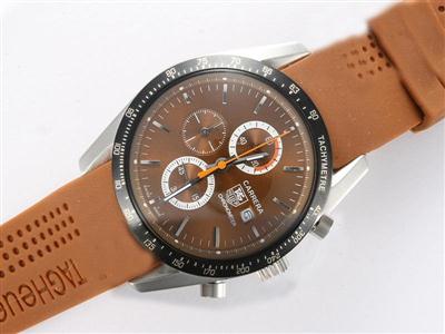 Tag Heuer Carrera Chronograph Brown Dial And Rubber Strap Replica Watch TAG3981