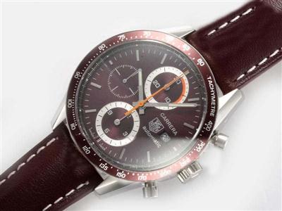 Tag Heuer Carrera Chronograph Brown Dial-New Version Replica Watch TAG7019