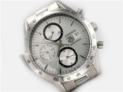 Tag Heuer Carrera Chronograph Silver Dial-New Version Replica Watch TAG7037
