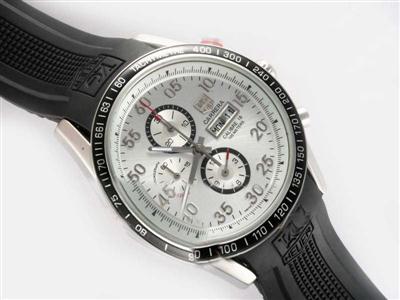 Tag Heuer Carrera Silver Dial-Rubber Replica Watch TAG4051