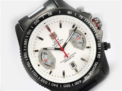Tag Heuer Carrera White Dial-Rubber Strap Replica Watch TAG7556