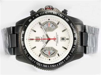 Tag Heuer Carrera White Dial-Rubber Strap Replica Watch TAG7556