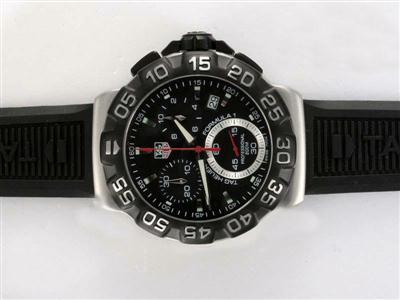 Tag Heuer Formula 1 SLR Golf Black Dial And Bezel With Rubber Strap Replica Watch TAG2047