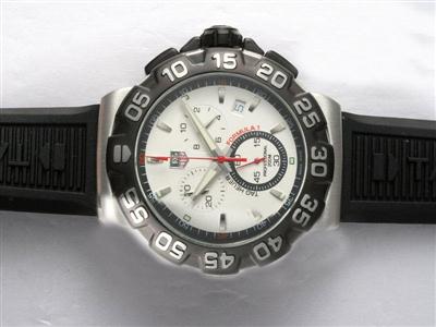 Tag Heuer Formula 1 SLR Golf White Dial With Black Bezel-Rubber Strap Replica Watch TAG4105