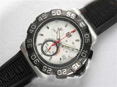 Tag Heuer Formula 1 SLR Golf White Dial With Black Bezel-Rubber Strap Replica Watch TAG4105