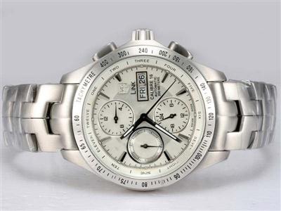 Tag Heuer Link White Dial Same Chassis As 7750-High Quality Replica Watch TAG6434