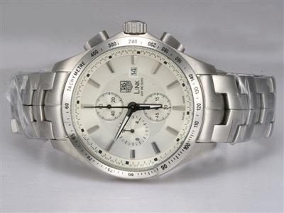 Tag Heuer Link White Dial Same Chassis As 7750-High Quality Replica Watch TAG8122
