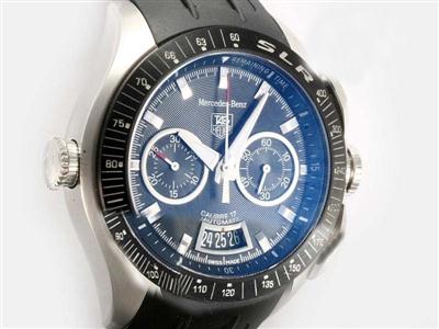 Tag Heuer Mercedes-Benz Black Dial And Rubber Strap Replica Watch TAG5162