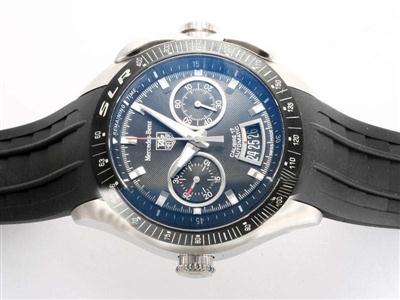 Tag Heuer Mercedes-Benz Black Dial And Rubber Strap Replica Watch TAG5162