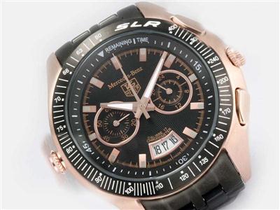 Tag Heuer Mercedes-Benz Rose Gold Case With Black Dial Replica Watch TAG5776
