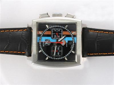 Tag Heuer Monaco Monza Black Dial And Strap-Deployment Buckle Replica Watch TAG9285