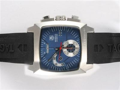 Tag Heuer Monaco Monza Blue Dial-Rubber Strap Replica Watch TAG7348