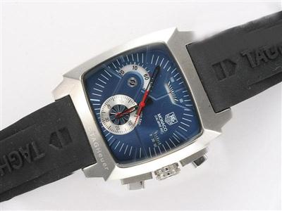 Tag Heuer Monaco Monza Blue Dial-Rubber Strap Replica Watch TAG7348