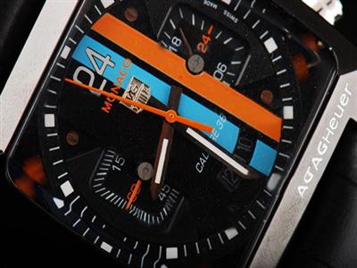 Tag Heuer Monaco Monza PVD Case With Black Dial And Black Leather Strap Replica Watch TAG8909