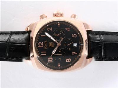 Tag Heuer Monaco Monza Rose Gold Case With Black Dial Same Chassis As 7750-High Quality Replica Watch TAG3306