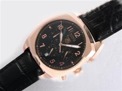 Tag Heuer Monaco Monza Rose Gold Case With Black Dial Same Chassis As 7750-High Quality Replica Watch TAG3306