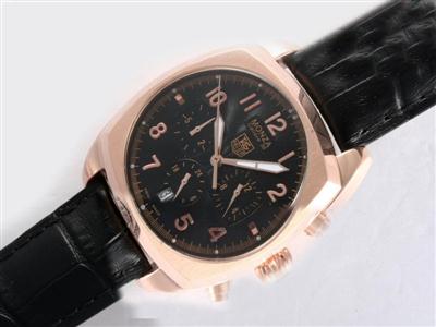 Tag Heuer Monaco Monza Rose Gold Case With Black Dial Same Chassis As 7750-High Quality Replica Watch TAG3493