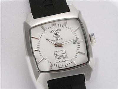 Tag Heuer Monaco Monza White Dial-Rubber Strap Replica Watch TAG3800